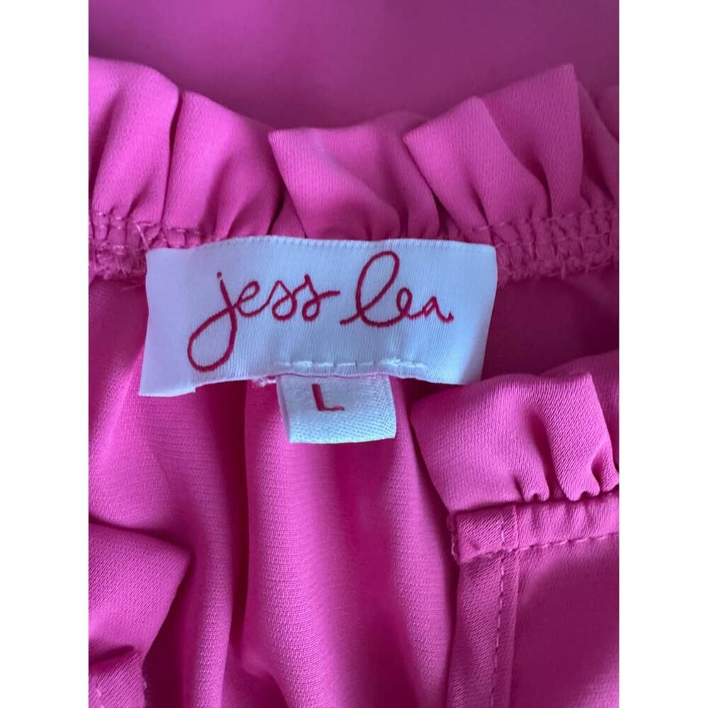 Jess Lea Women’s Large Pink Kersten Ric Rac Ruffle Shift Dress - Picture 7 of 7